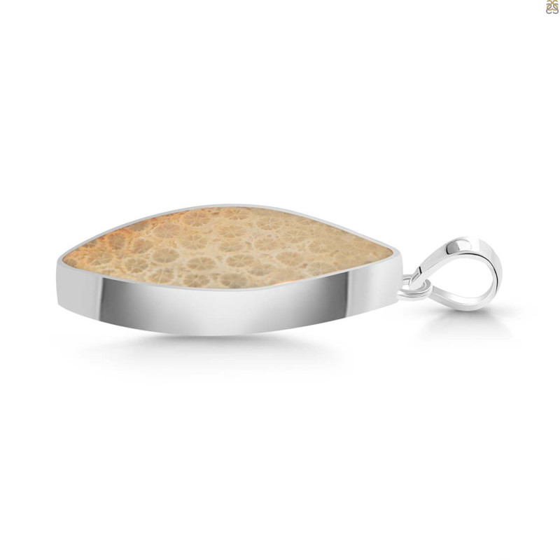 Fossilized Coral Pendant-SP FSC-1-44