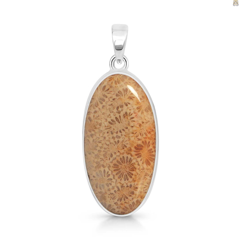 Fossilized Coral Pendant-SP FSC-1-7