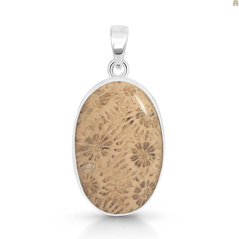 Fossilized Coral Pendant-SP FSC-1-9