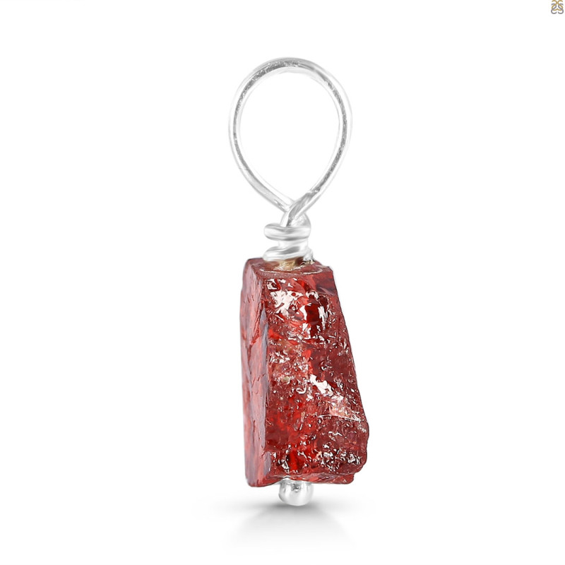 Garnet Raw Crystal Drill Pendant