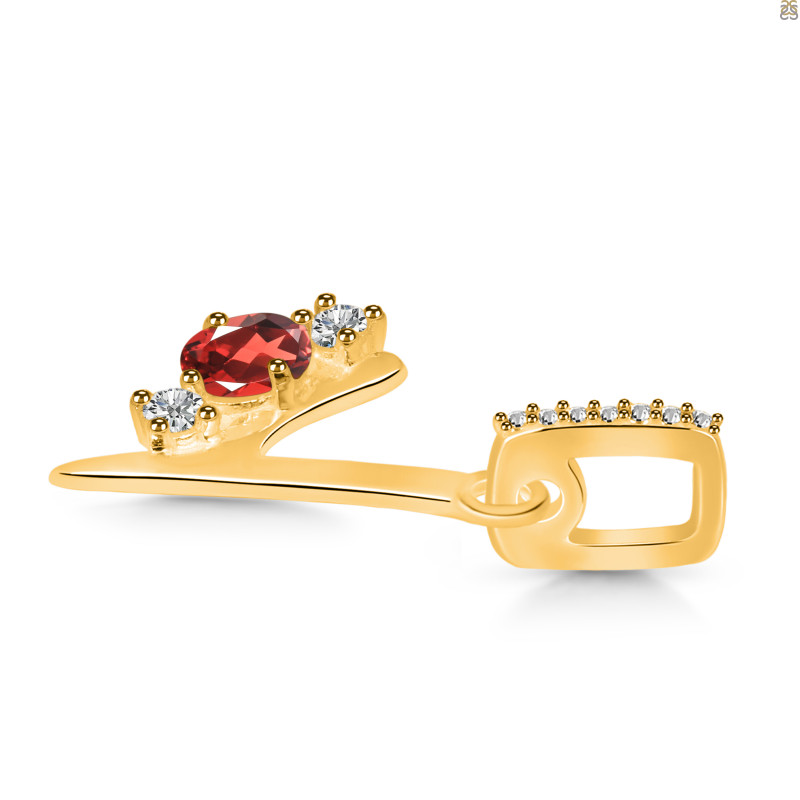Garnet & White Topaz Alphabet Y Pendant GAR-RDA-103.
