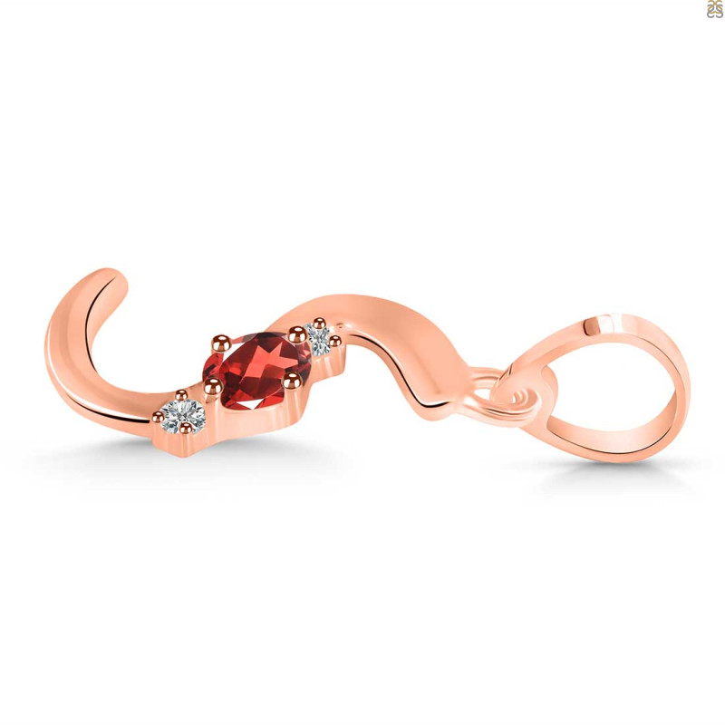 Garnet & White Topaz Alphabet S Pendant GAR-RDA-19.