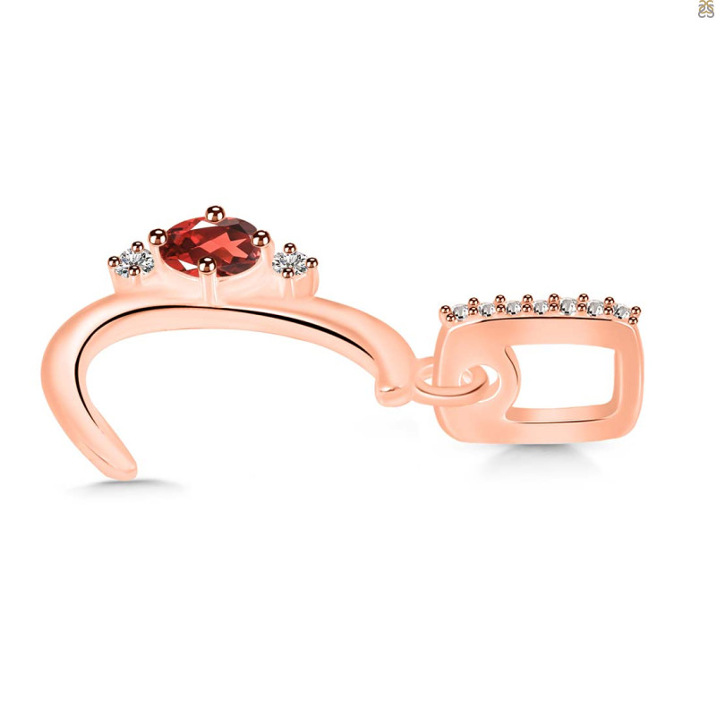 Garnet & White Topaz Alphabet C Pendant GAR-RDA-29.