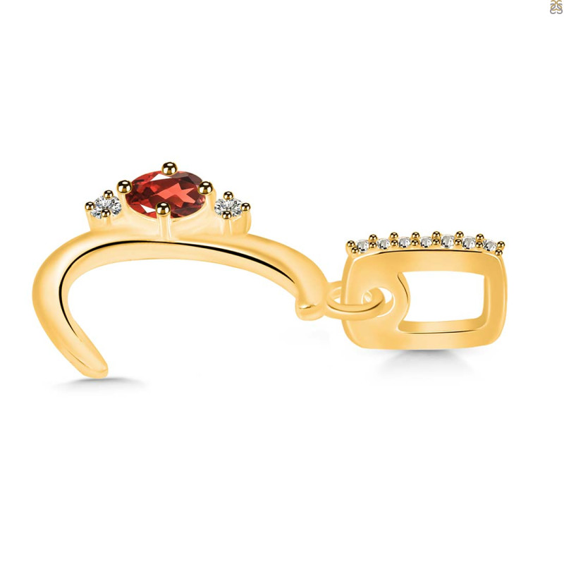 Garnet & White Topaz Alphabet C Pendant GAR-RDA-29.