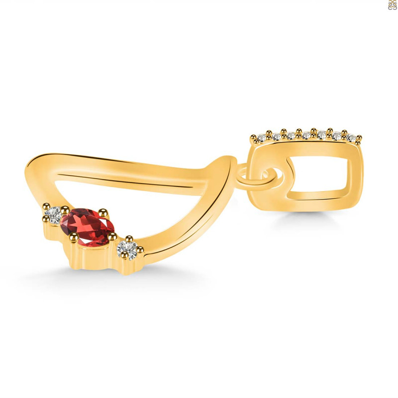 Garnet & White Topaz Alphabet D Pendant GAR-RDA-30.