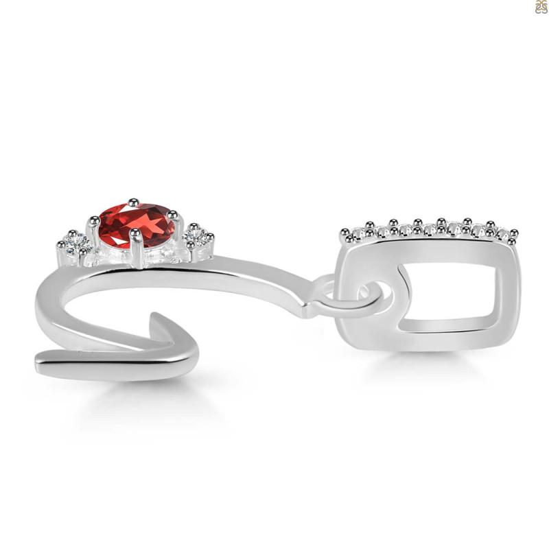 Garnet & White Topaz Alphabet G Pendant