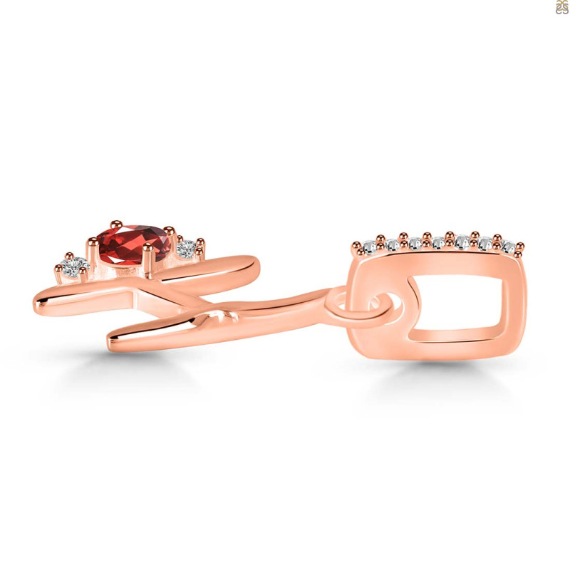 Garnet & White Topaz Alphabet H Pendant GAR-RDA-34.