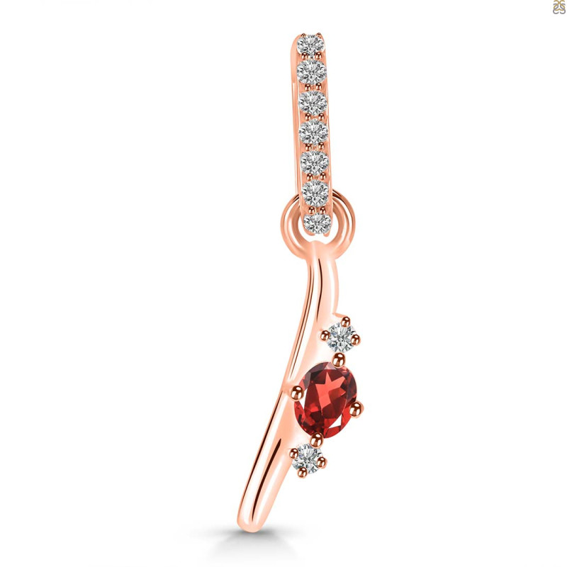 Garnet & White Topaz Alphabet I Pendant GAR-RDA-35.