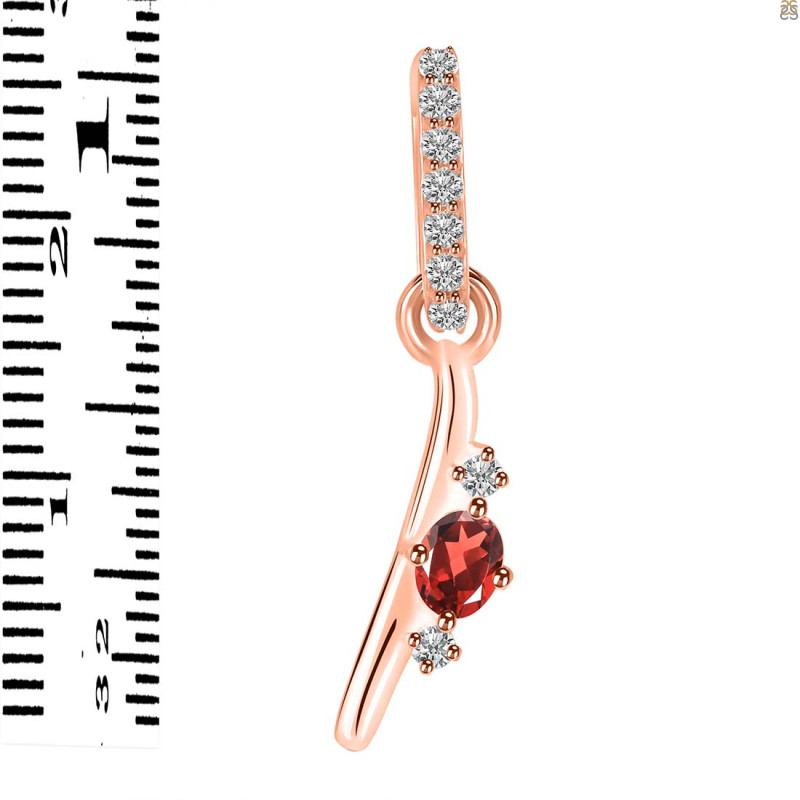 Garnet & White Topaz Alphabet I Pendant GAR-RDA-35.