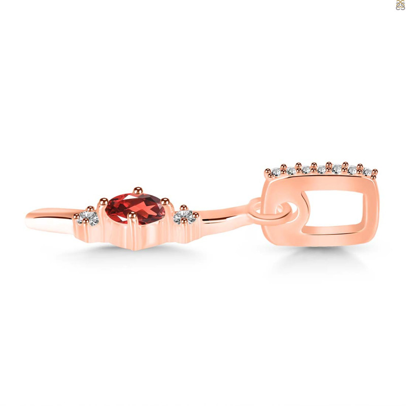 Garnet & White Topaz Alphabet I Pendant GAR-RDA-35.