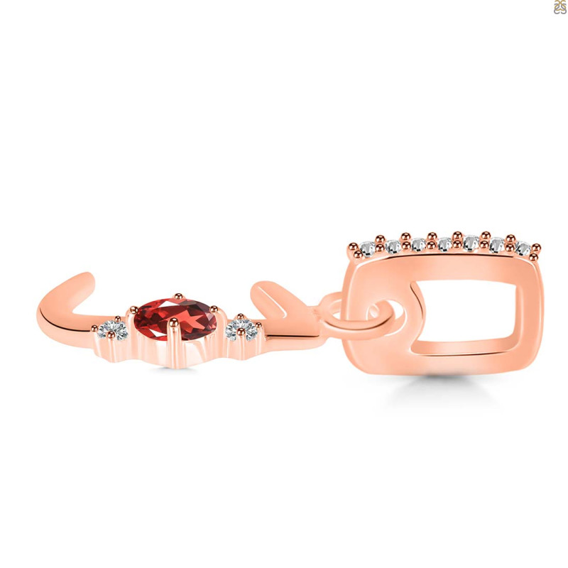 Garnet & White Topaz Alphabet J Pendant GAR-RDA-36.