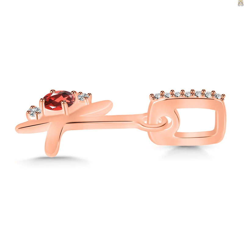 Garnet & White Topaz Alphabet K Pendant GAR-RDA-37.
