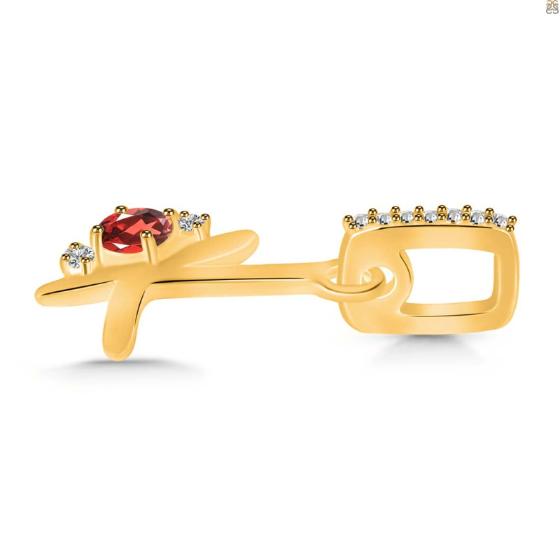 Garnet & White Topaz Alphabet K Pendant GAR-RDA-37.