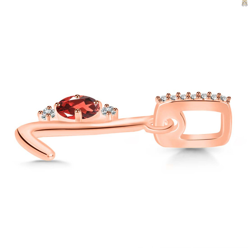 Garnet & White Topaz Alphabet L Pendant GAR-RDA-38.