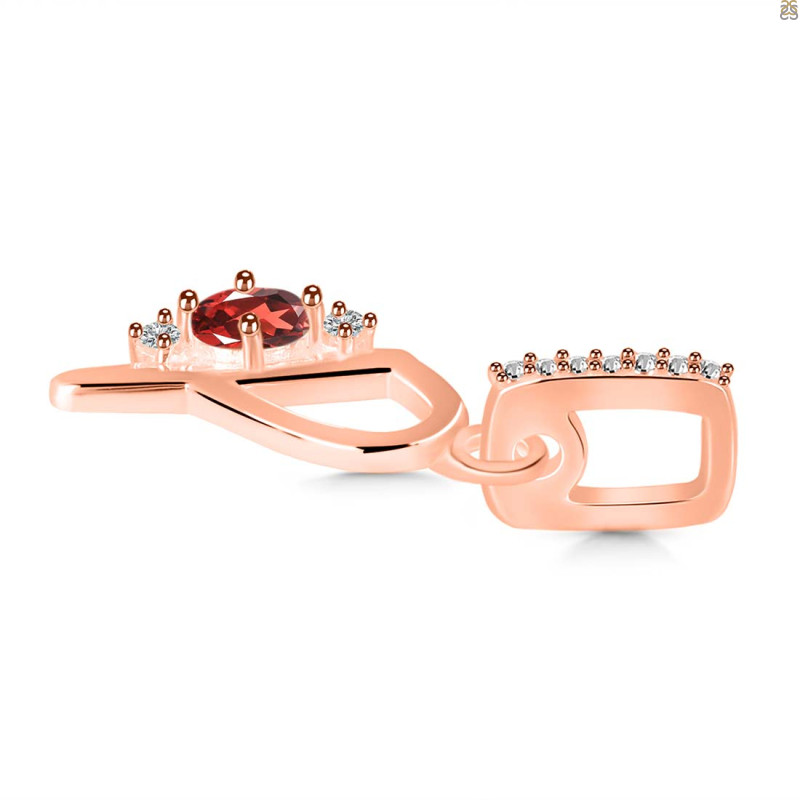 Garnet & White Topaz Alphabet P Pendant GAR-RDA-42.