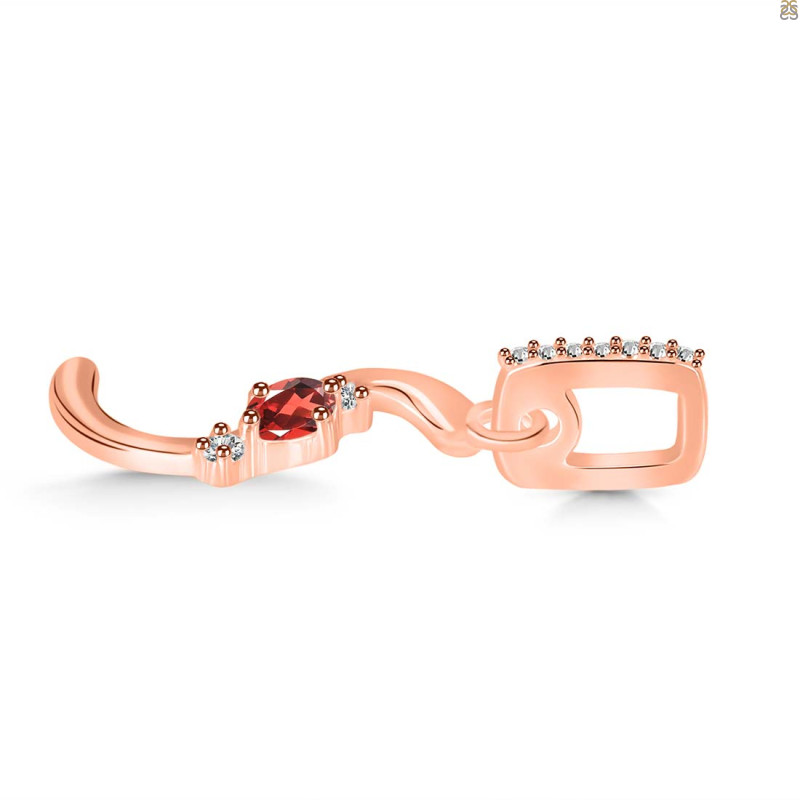 Garnet & White Topaz Alphabet S Pendant GAR-RDA-45.