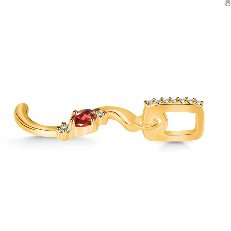 Garnet & White Topaz Alphabet S Pendant GAR-RDA-45.