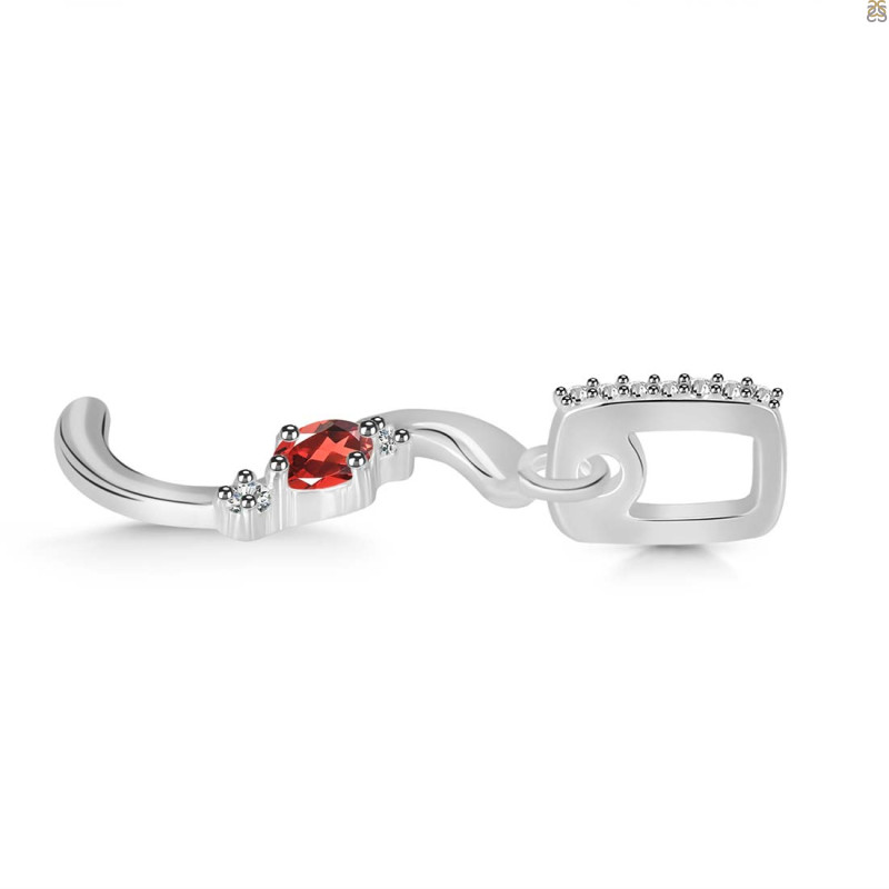 Garnet & White Topaz Alphabet S Pendant