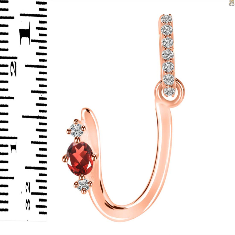 Garnet & White Topaz Alphabet U Pendant GAR-RDA-47.