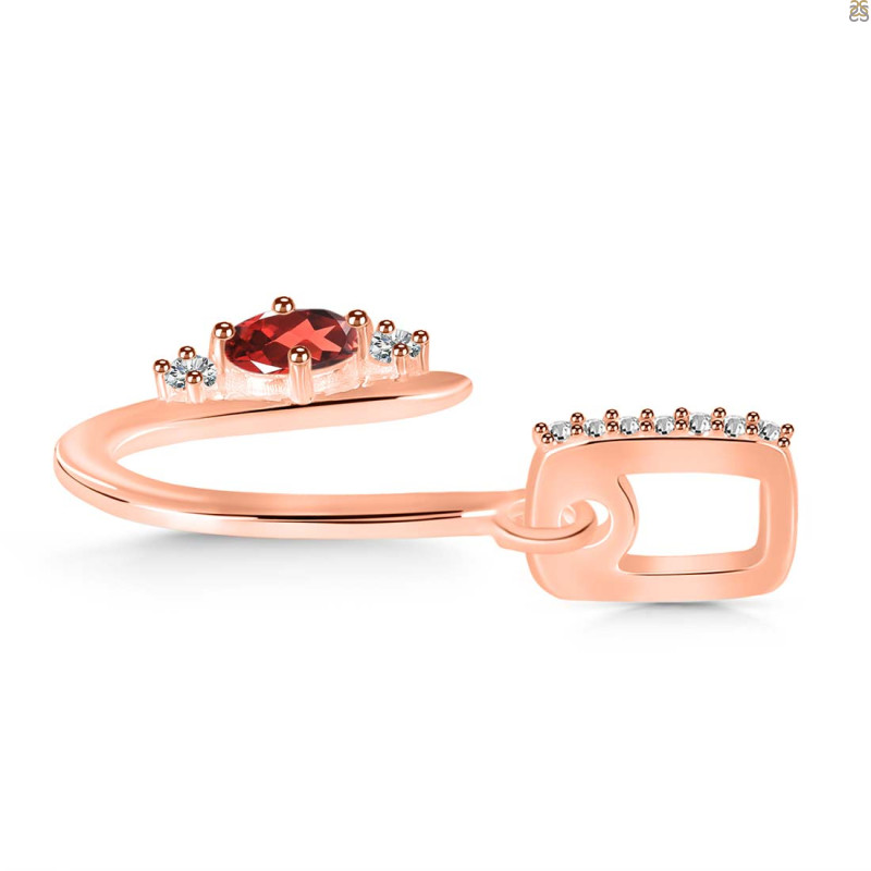 Garnet & White Topaz Alphabet U Pendant GAR-RDA-47.