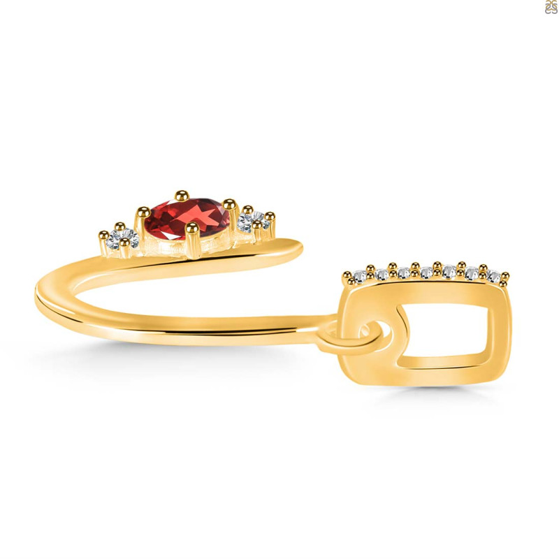 Garnet & White Topaz Alphabet U Pendant GAR-RDA-47.