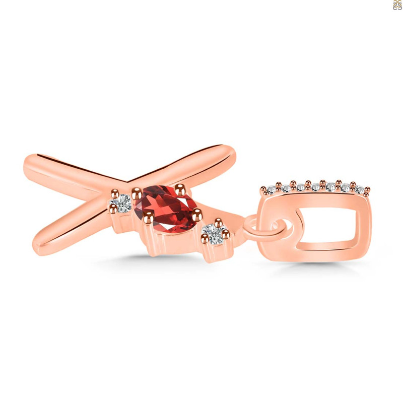 Garnet & White Topaz Alphabet X Pendant GAR-RDA-50.