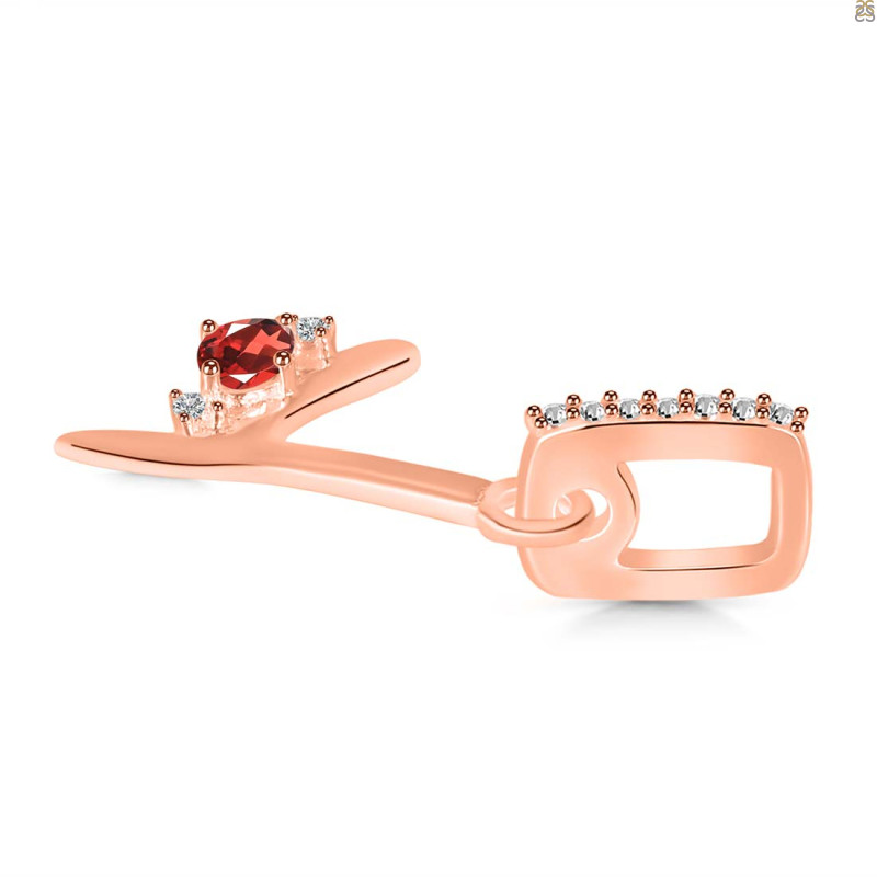 Garnet & White Topaz Alphabet Y Pendant GAR-RDA-51.