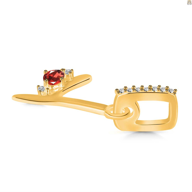 Garnet & White Topaz Alphabet Y Pendant GAR-RDA-51.
