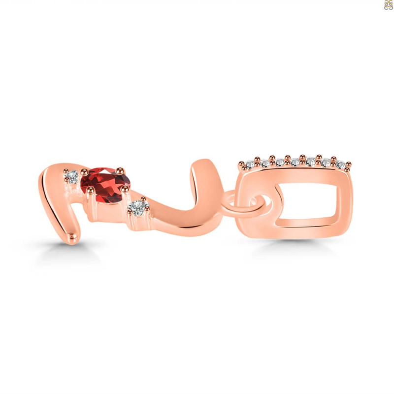 Garnet & White Topaz Alphabet Z Pendant GAR-RDA-52.