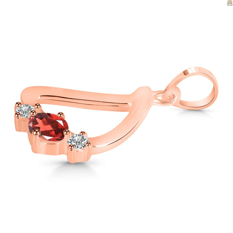 Garnet & White Topaz Alphabet D Pendant GAR-RDA-56.