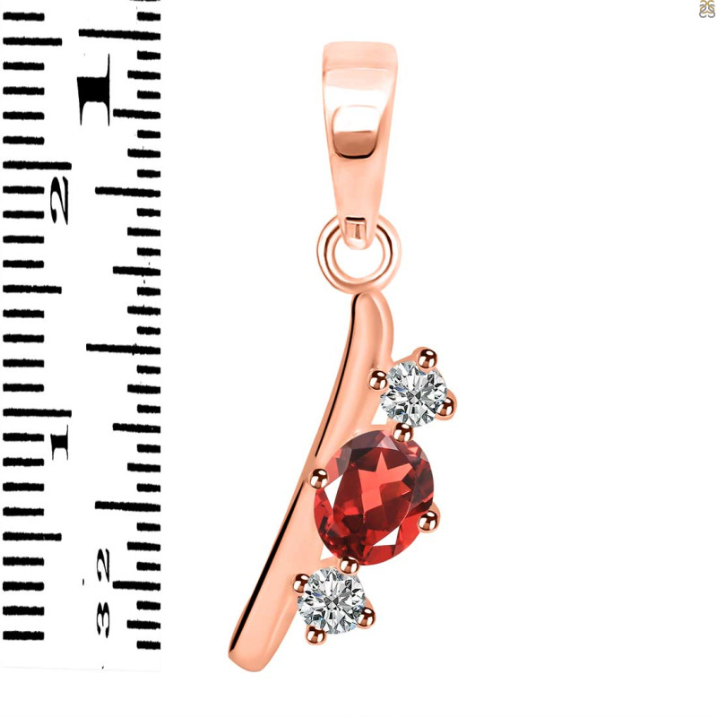 Garnet & White Topaz Alphabet I Pendant GAR-RDA-61.