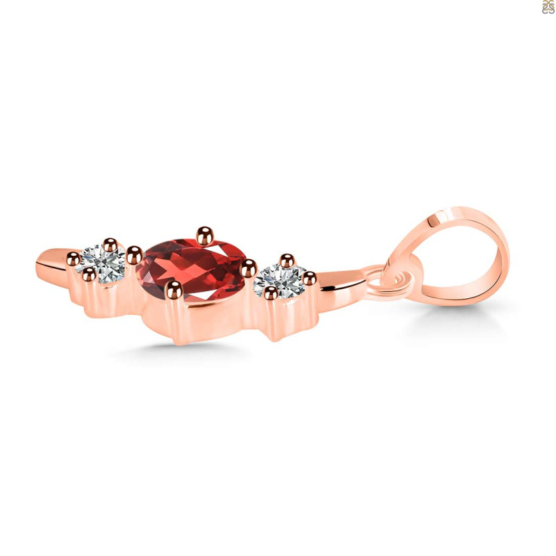 Garnet & White Topaz Alphabet I Pendant GAR-RDA-61.