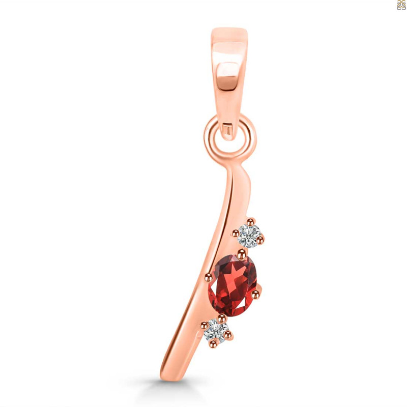 Garnet & White Topaz Alphabet I Pendant GAR-RDA-9.