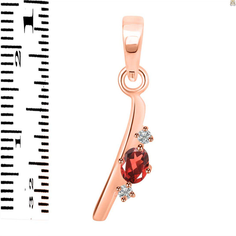 Garnet & White Topaz Alphabet I Pendant GAR-RDA-9.
