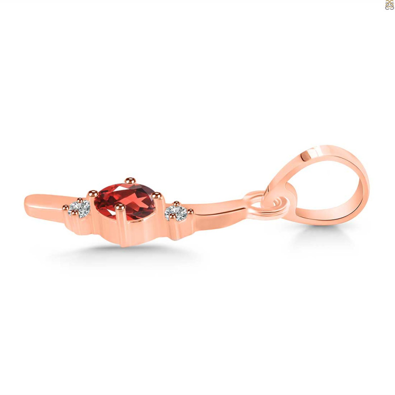 Garnet & White Topaz Alphabet I Pendant GAR-RDA-9.