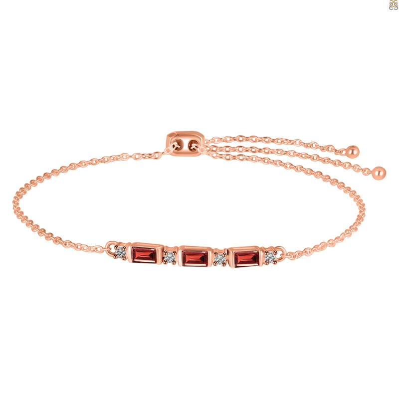Garnet & White Topaz Bracelet