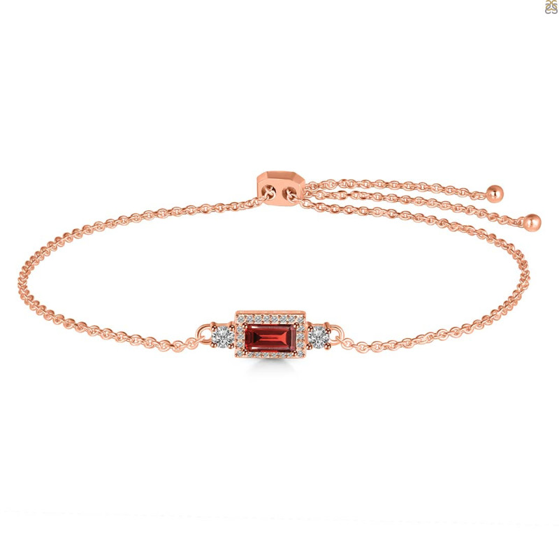 Garnet & White Topaz Bracelet
