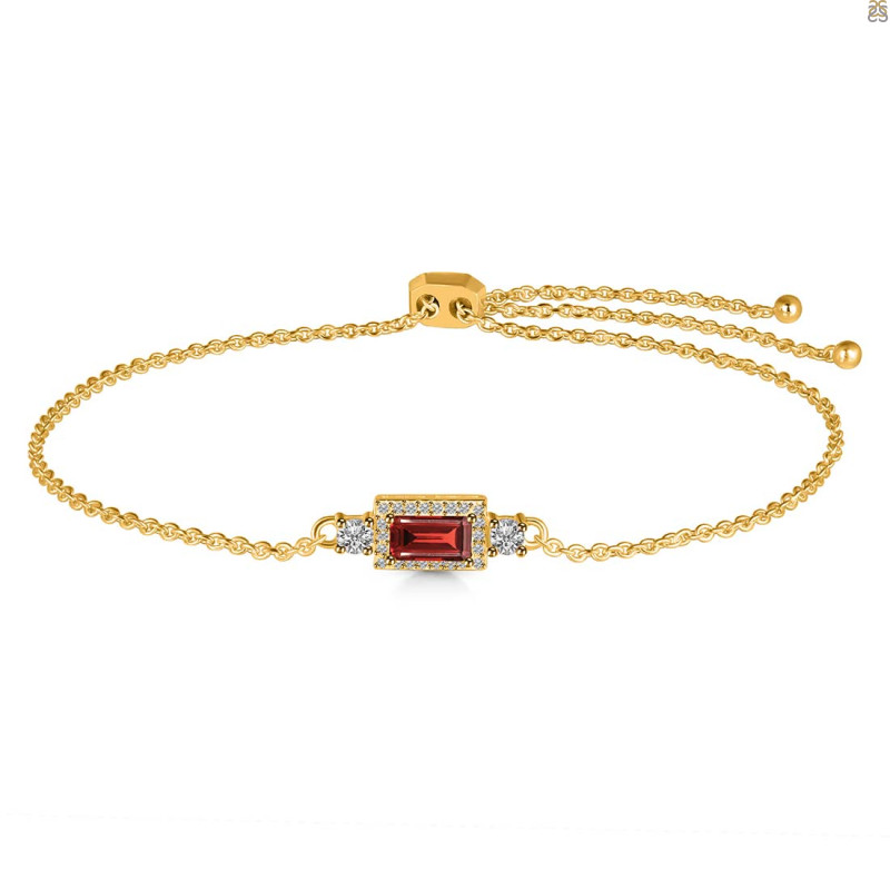 Garnet & White Topaz Bracelet GAR-RDB-140.