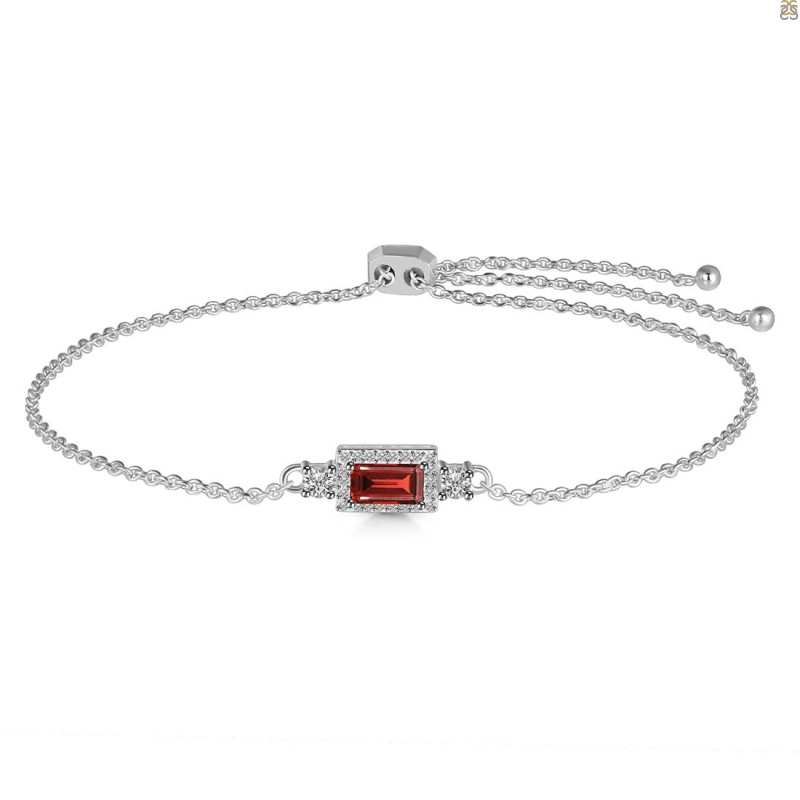 Garnet & White Topaz Bracelet GAR-RDB-140.