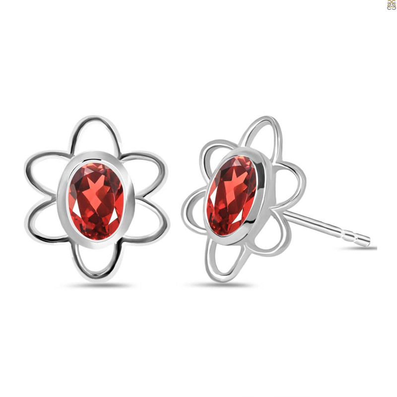 Garnet Stud Earring
