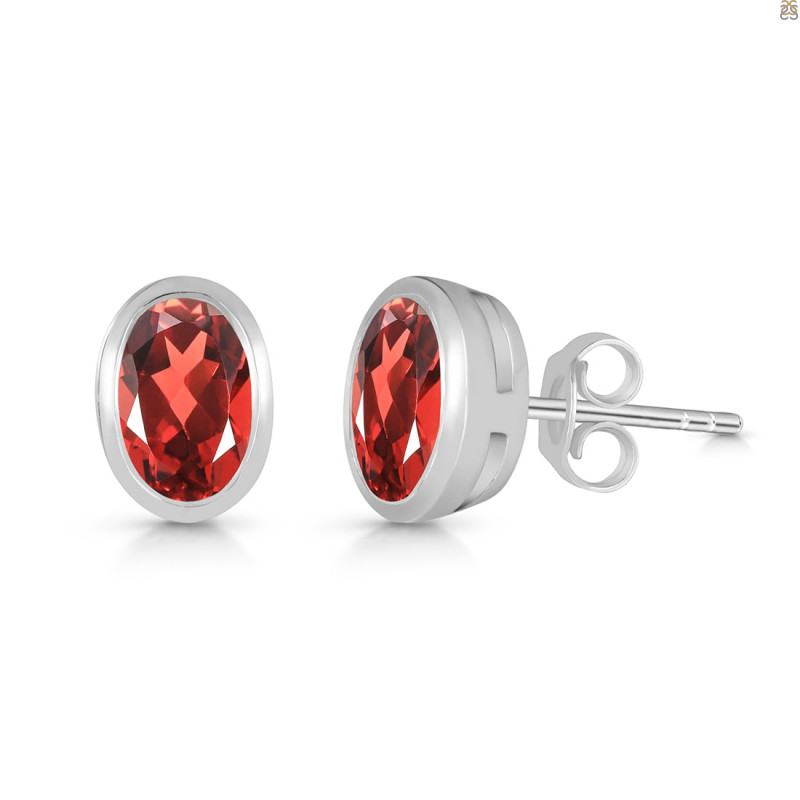 Garnet Stud Earring