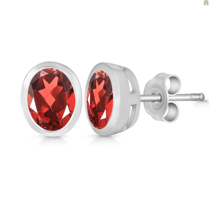 Garnet Stud Earring