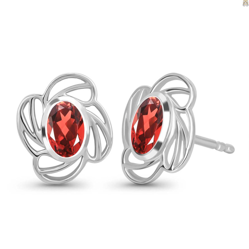 Garnet Stud Earring