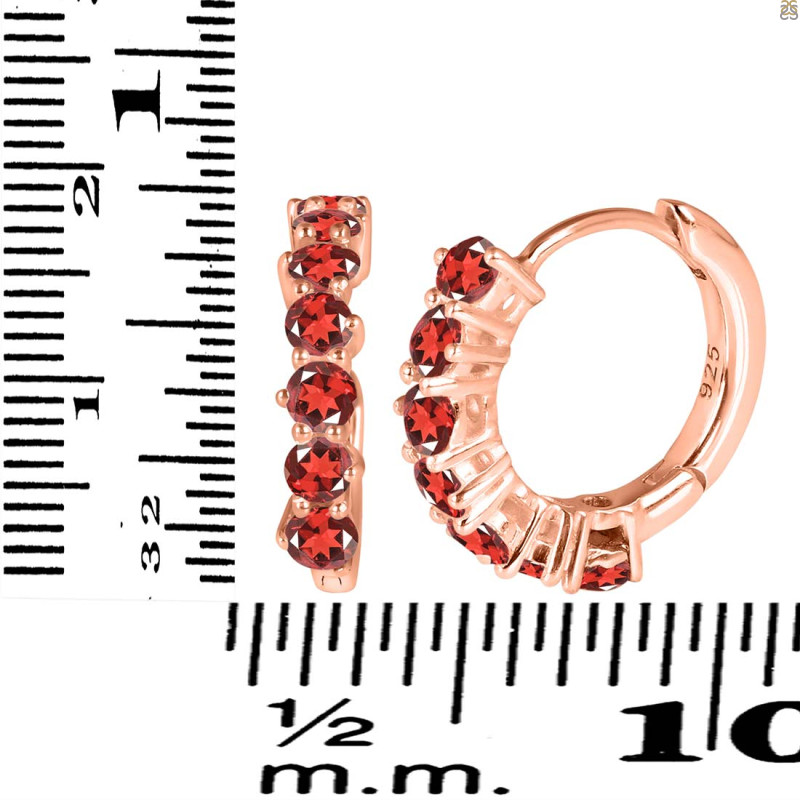 Garnet Hoop Hoop Earring GAR-RDE-1473.