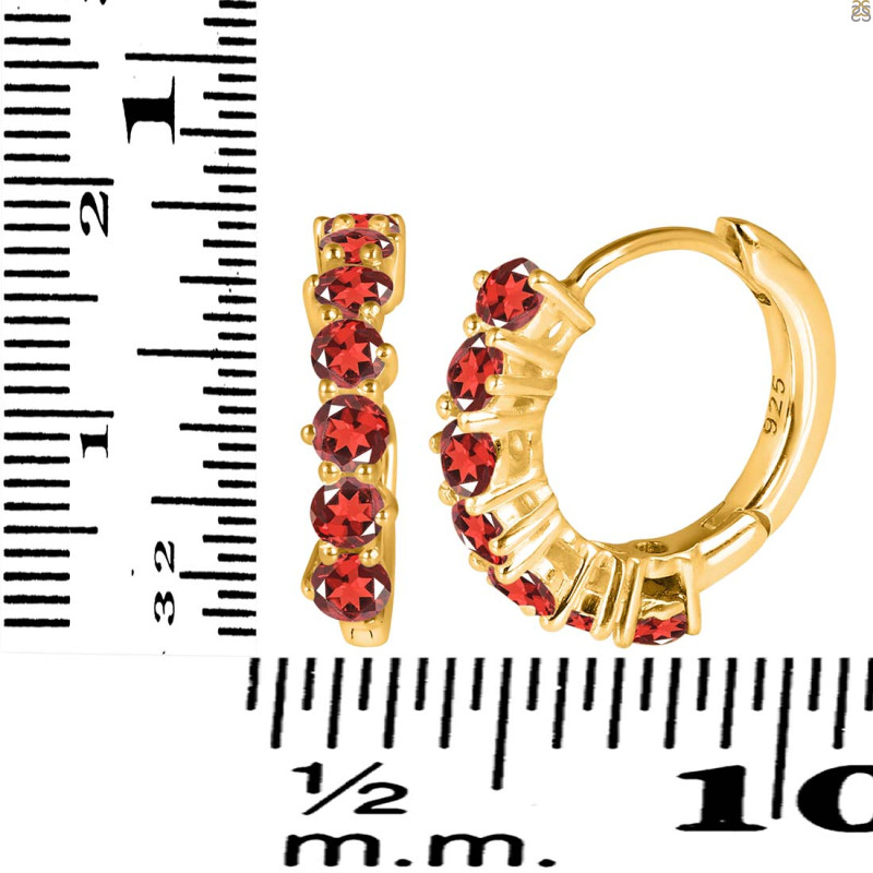 Garnet Hoop Hoop Earring GAR-RDE-1473.