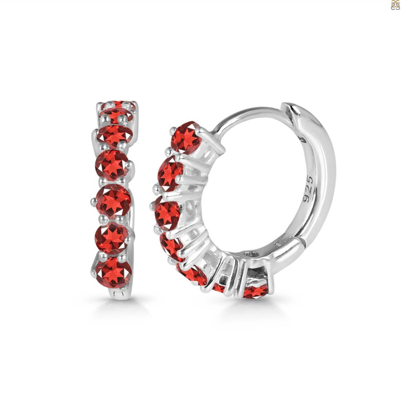 Garnet Hoop Hoop Earring