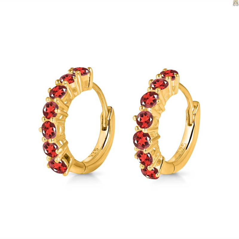 Garnet Hoop Hoop Earring GAR-RDE-1473.