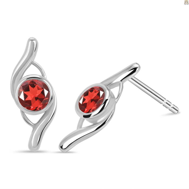 Garnet Stud Earring