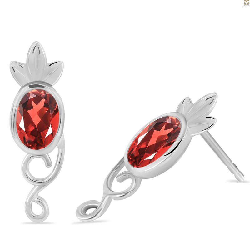 Garnet Stud Earring