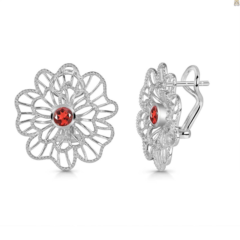 Garnet Stud Earring